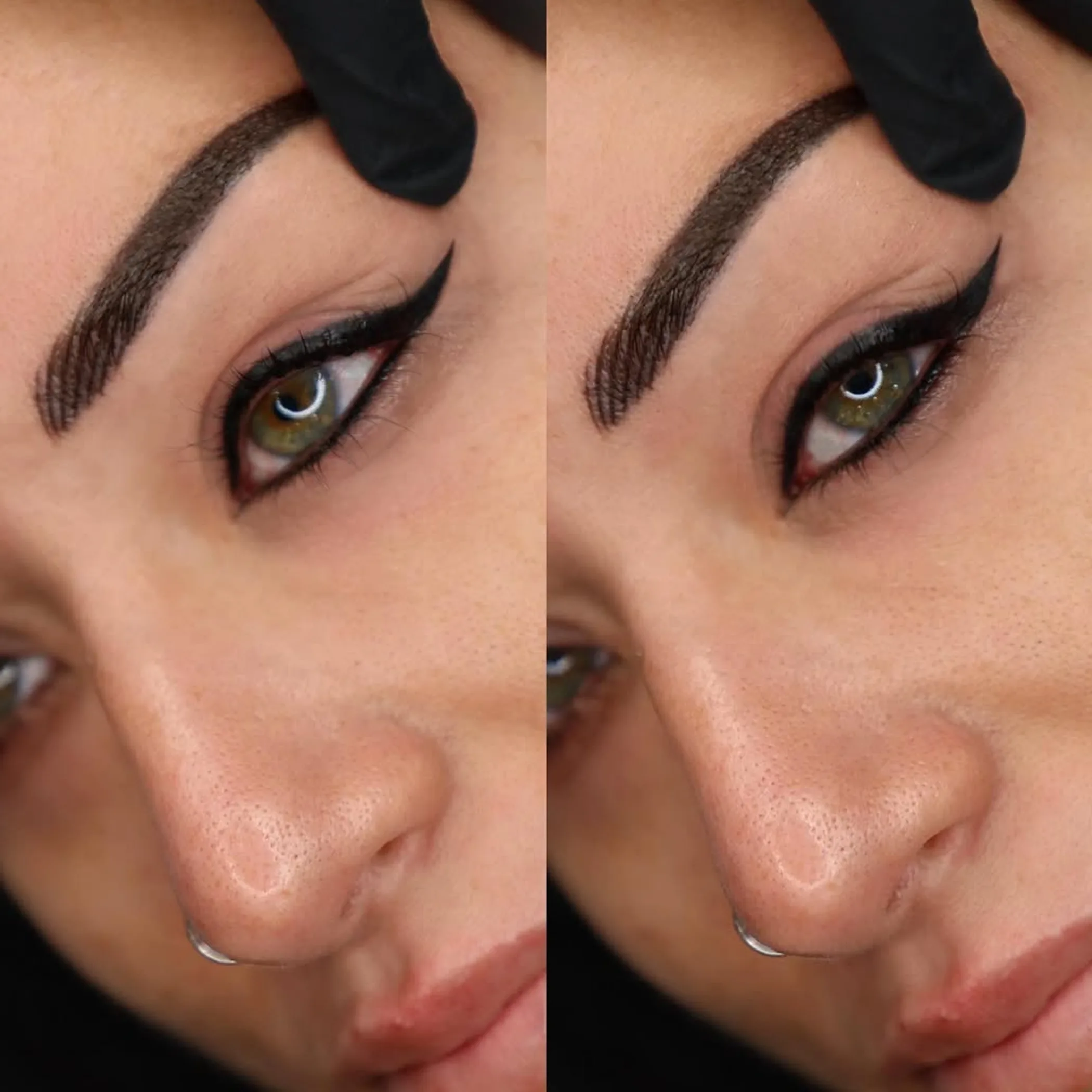 eyebrow and eyeliner permanent makeup close-up